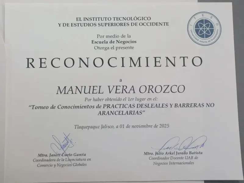 MANUEL VERA CERTIFICADO